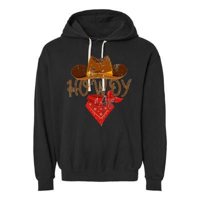 Western Cowboy Howdy Classic Fit Black Polyester & Cotton Garment-Dyed Fleece Hoodie