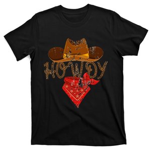 Western Cowboy Howdy Classic Fit Black Polyester & Cotton T-Shirt