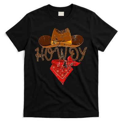 Western Cowboy Howdy Classic Fit Black Polyester & Cotton T-Shirt