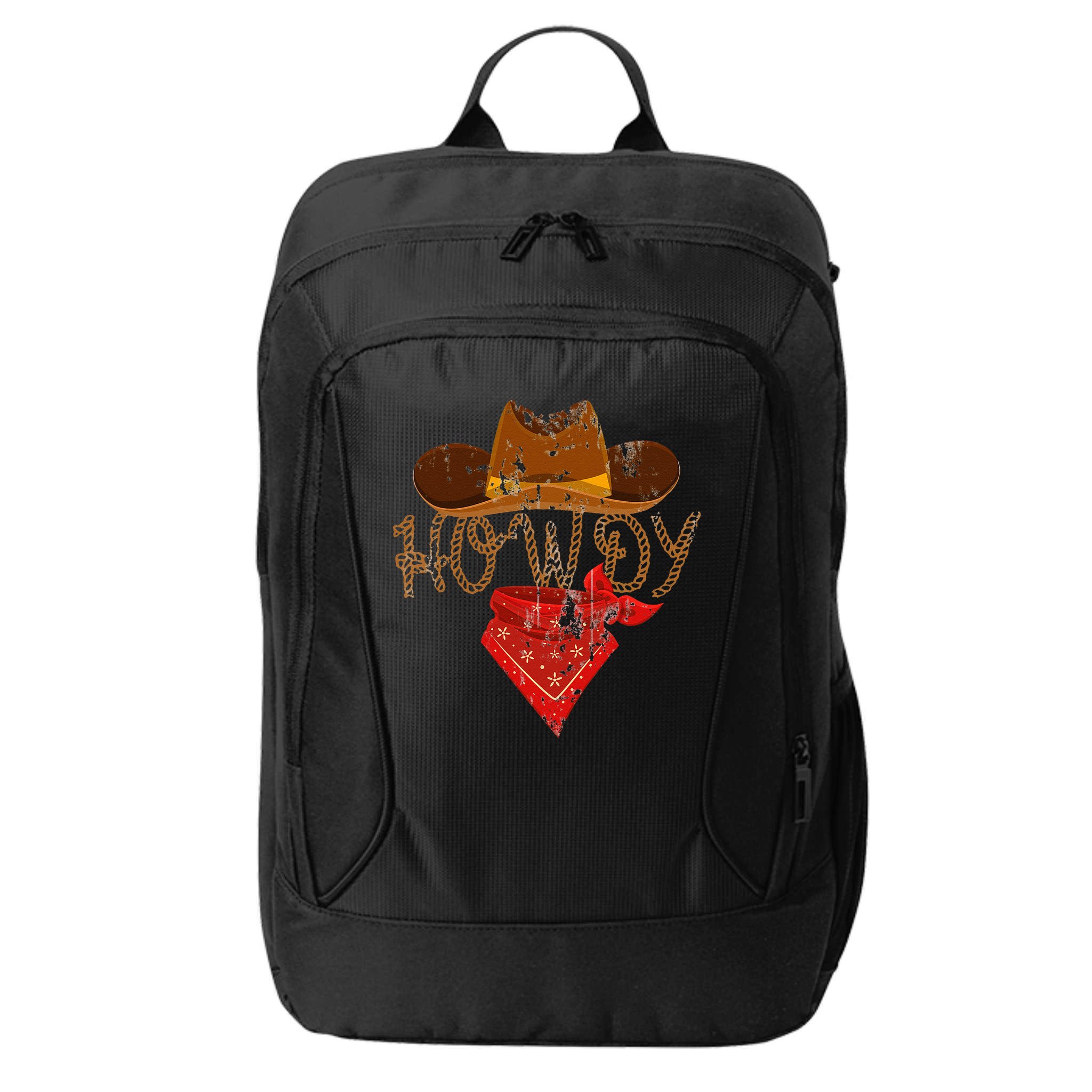 Western Cowboy Howdy Classic Fit Black Polyester & Cotton City Backpack