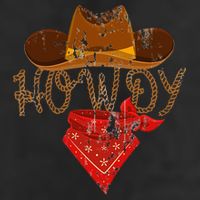 Western Cowboy Howdy Classic Fit Black Polyester & Cotton Beanie
