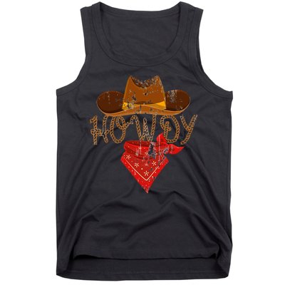 Western Cowboy Howdy Classic Fit Black Polyester & Cotton Tank Top