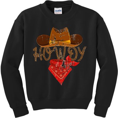 Western Cowboy Howdy Classic Fit Black Polyester & Cotton Kids Sweatshirt