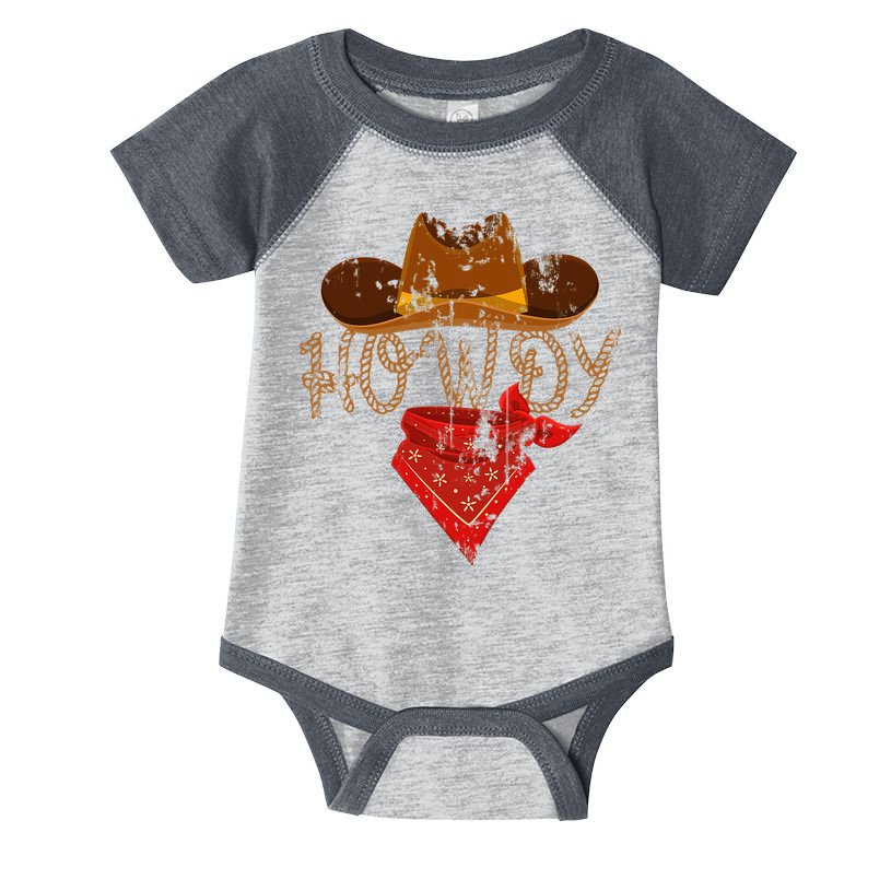 Western Cowboy Howdy Classic Fit Black Polyester & Cotton Infant Baby Jersey Bodysuit