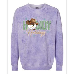 Western Christmas Howdy Cow Santa Christmas Howdy Holiday Gift Colorblast Crewneck Sweatshirt