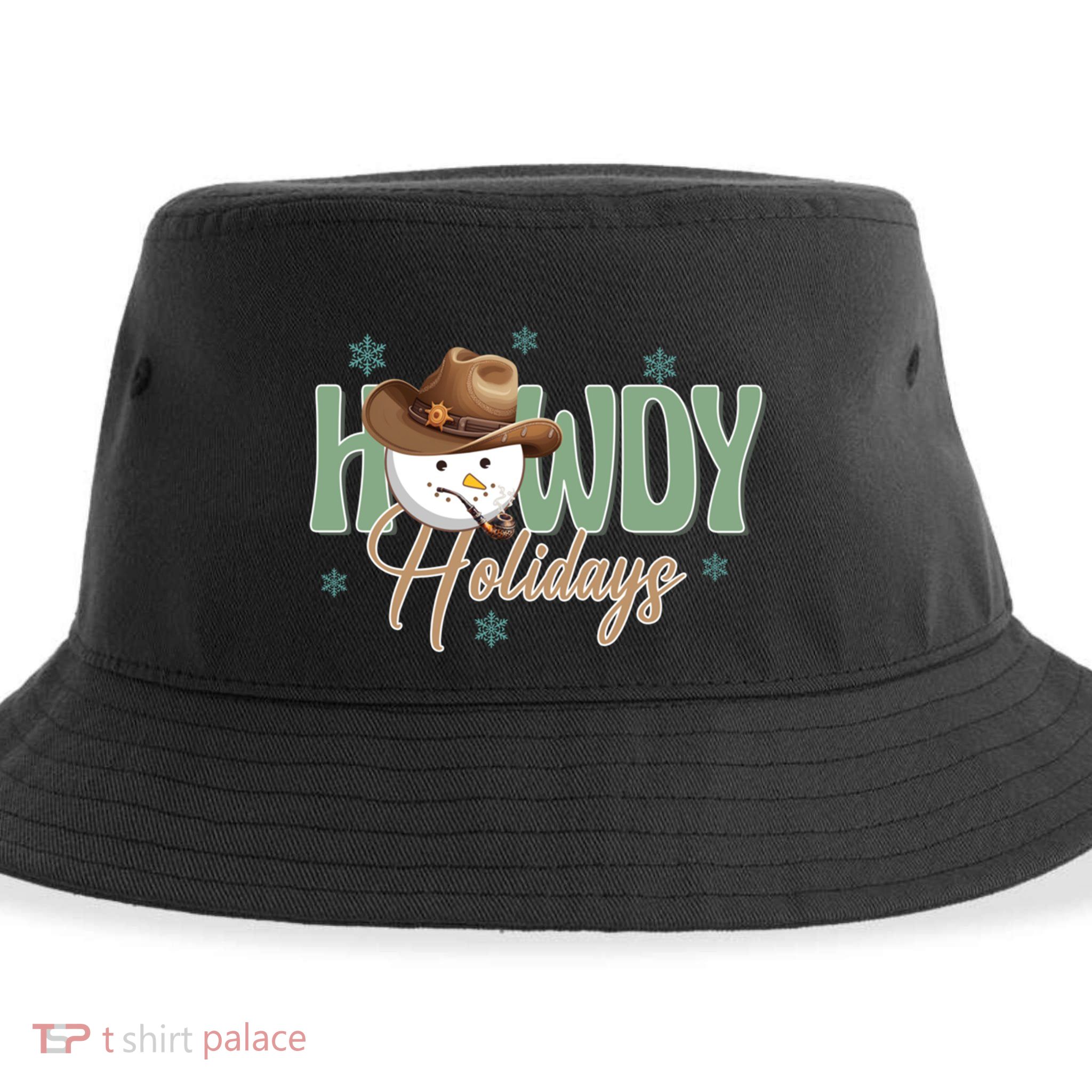 Western Christmas Howdy Cow Santa Christmas Howdy Holiday Gift Sustainable Bucket Hat