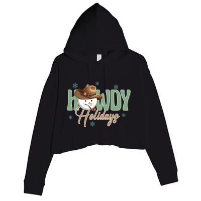Western Christmas Howdy Cow Santa Christmas Howdy Holiday Gift Crop Fleece Hoodie