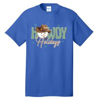 Western Christmas Howdy Cow Santa Christmas Howdy Holiday Gift Tall T-Shirt