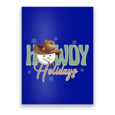 Western Christmas Howdy Cow Santa Christmas Howdy Holiday Gift Poster
