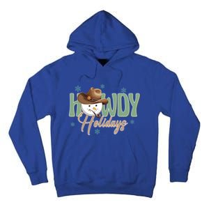 Western Christmas Howdy Cow Santa Christmas Howdy Holiday Gift Tall Hoodie