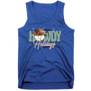 Western Christmas Howdy Cow Santa Christmas Howdy Holiday Gift Tank Top