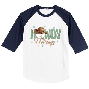 Western Christmas Howdy Cow Santa Christmas Howdy Holiday Gift Baseball Sleeve Shirt