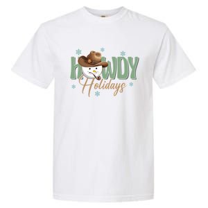 Western Christmas Howdy Cow Santa Christmas Howdy Holiday Gift Garment-Dyed Heavyweight T-Shirt