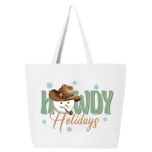 Western Christmas Howdy Cow Santa Christmas Howdy Holiday Gift 25L Jumbo Tote