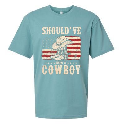 Western Cowboy Hat Boots I Should Have Been A Cowboy Sueded Cloud Jersey T-Shirt