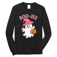 Women Cute Halloween Ghost Drinking Coffee Pumkin Ghost Ice Coffee Gift Long Sleeve Shirt