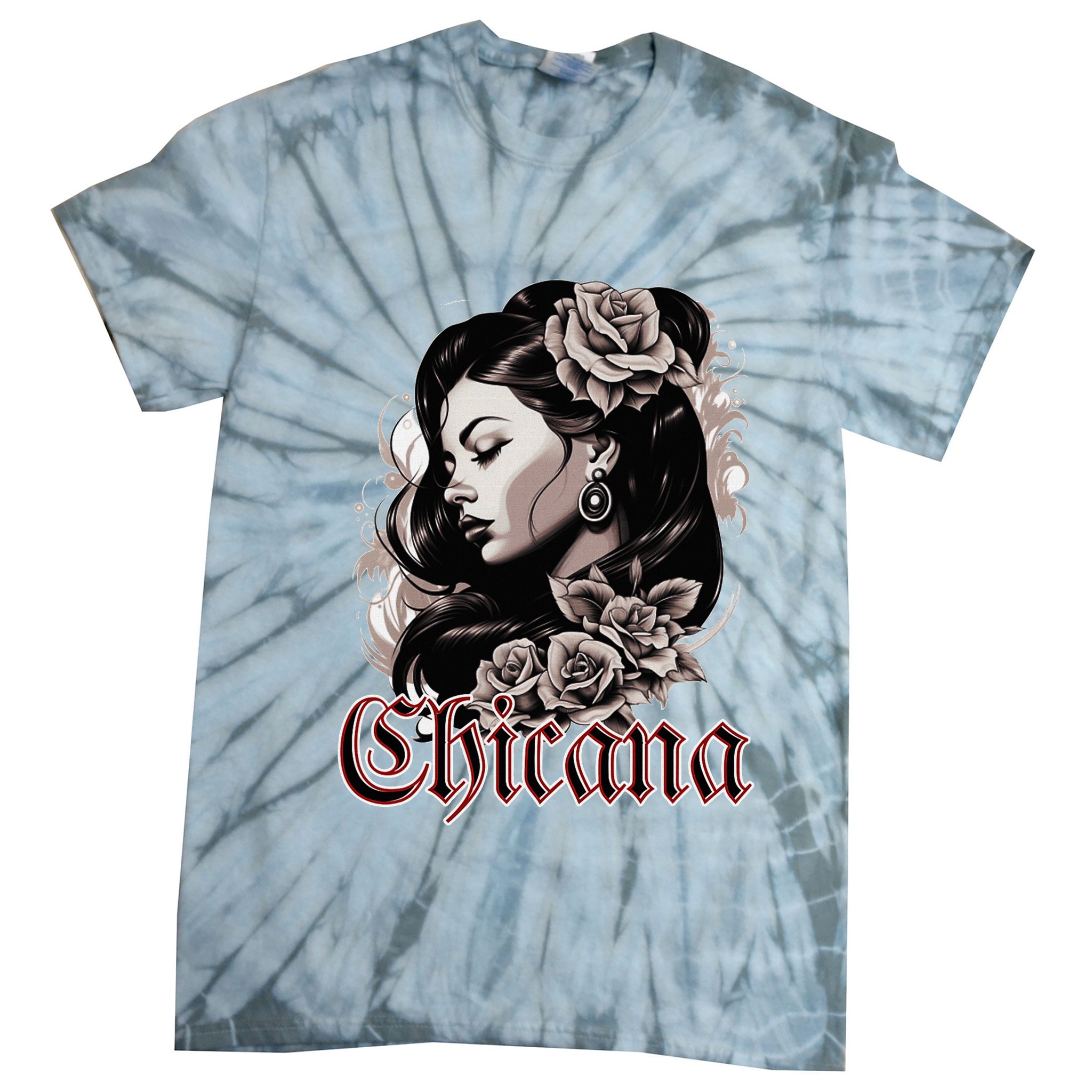 WomanS Chola Hispanic Latino Mexican Chicano Cholo Chicana Tie-Dye T-Shirt