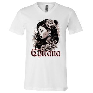 WomanS Chola Hispanic Latino Mexican Chicano Cholo Chicana V-Neck T-Shirt