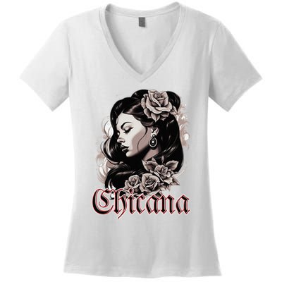 WomanS Chola Hispanic Latino Mexican Chicano Cholo Chicana Women's V-Neck T-Shirt
