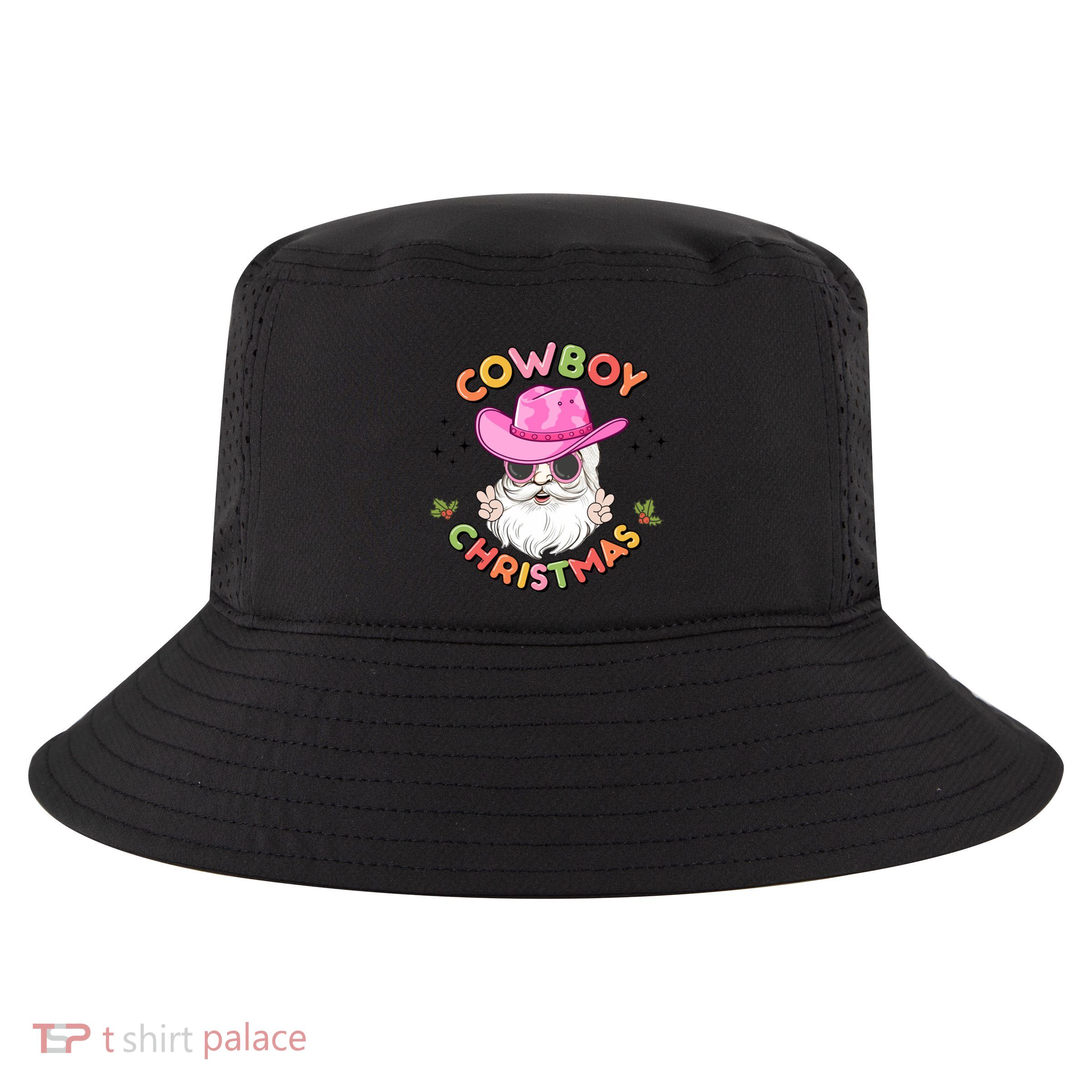 Western Christmas Howdy Cow Santa Merry Cow Christmas Gift Cool Comfort Performance Bucket Hat