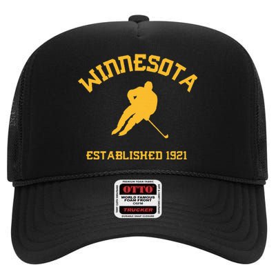 Winnesota College Hockey Fan High Crown Mesh Back Trucker Hat