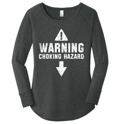 Warning Choking Hazard Costume Funny Easy Halloween Gift Women's Perfect Tri Tunic Long Sleeve Shirt