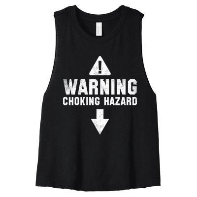 Warning Choking Hazard Costume Funny Easy Halloween Gift Women's Racerback Cropped Tank