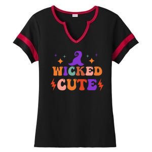 Wicked Cute Halloween Witch Ladies Halftime Notch Neck Tee