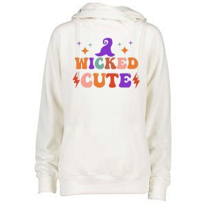 Wicked Cute Halloween Witch Womens Funnel Neck Pullover Hood