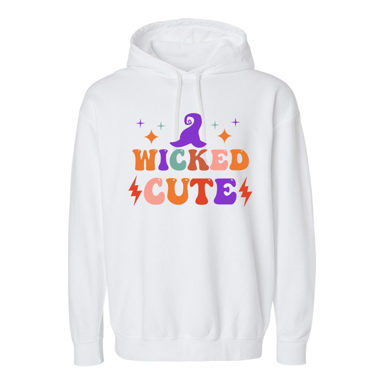 Wicked Cute Halloween Witch Garment-Dyed Fleece Hoodie