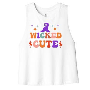 Wicked Cute Halloween Witch Women's Racerback Cropped Tank