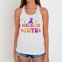 Wicked Cute Halloween Witch Women's Knotted Racerback Tank