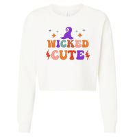 Wicked Cute Halloween Witch Cropped Pullover Crew