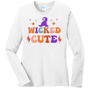 Wicked Cute Halloween Witch Ladies Long Sleeve Shirt