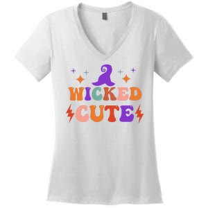 Wicked Cute Halloween Witch Women's V-Neck T-Shirt