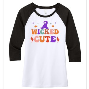 Wicked Cute Halloween Witch Women's Tri-Blend 3/4-Sleeve Raglan Shirt