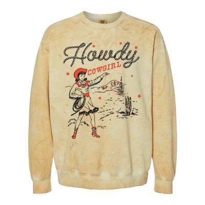 Western Cowgirl Howdy Western Nashville Colorblast Crewneck Sweatshirt