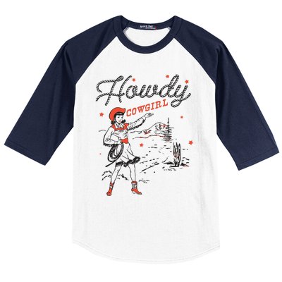 Western Cowgirl Howdy Western Nashville Baseball Sleeve Shirt