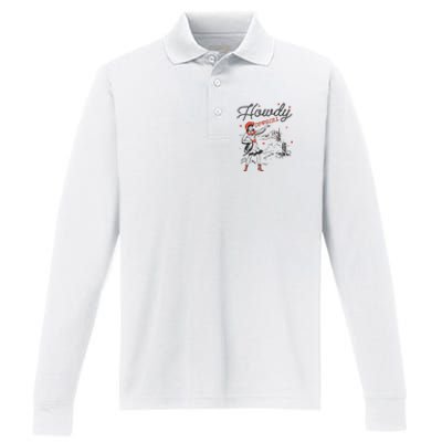 Western Cowgirl Howdy Western Nashville Performance Long Sleeve Polo