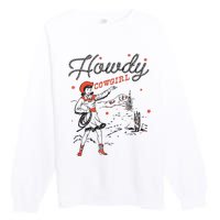 Western Cowgirl Howdy Western Nashville Premium Crewneck Sweatshirt