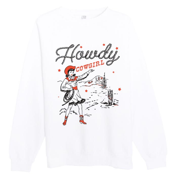 Western Cowgirl Howdy Western Nashville Premium Crewneck Sweatshirt