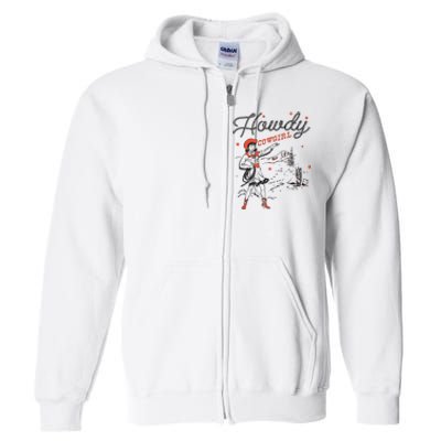 Western Cowgirl Howdy Western Nashville Full Zip Hoodie