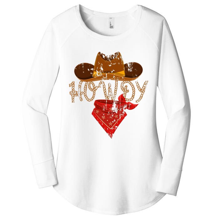 Western Cowboy Howdy Women's Perfect Tri Tunic Long Sleeve Shirt