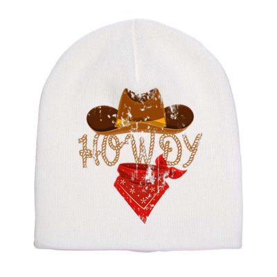 Western Cowboy Howdy Short Acrylic Beanie