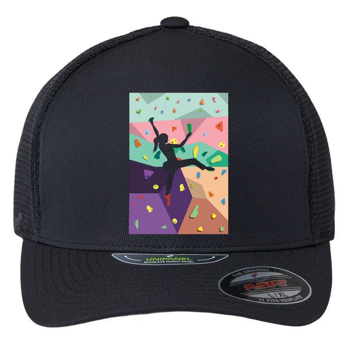 Wall Climbing Indoor Rock Climbers Action Sports Alpinism Gift Flexfit Unipanel Trucker Cap