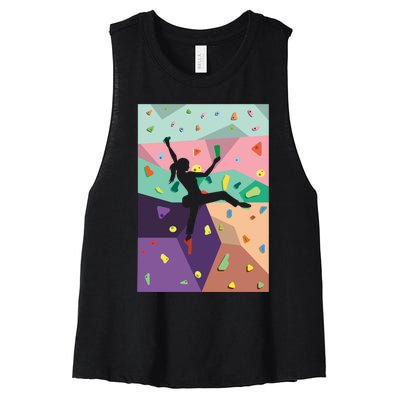 Wall Climbing Indoor Rock Climbers Action Sports Alpinism Gift Women's Racerback Cropped Tank