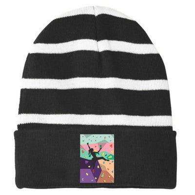 Wall Climbing Indoor Rock Climbers Action Sports Alpinism Gift Striped Beanie with Solid Band