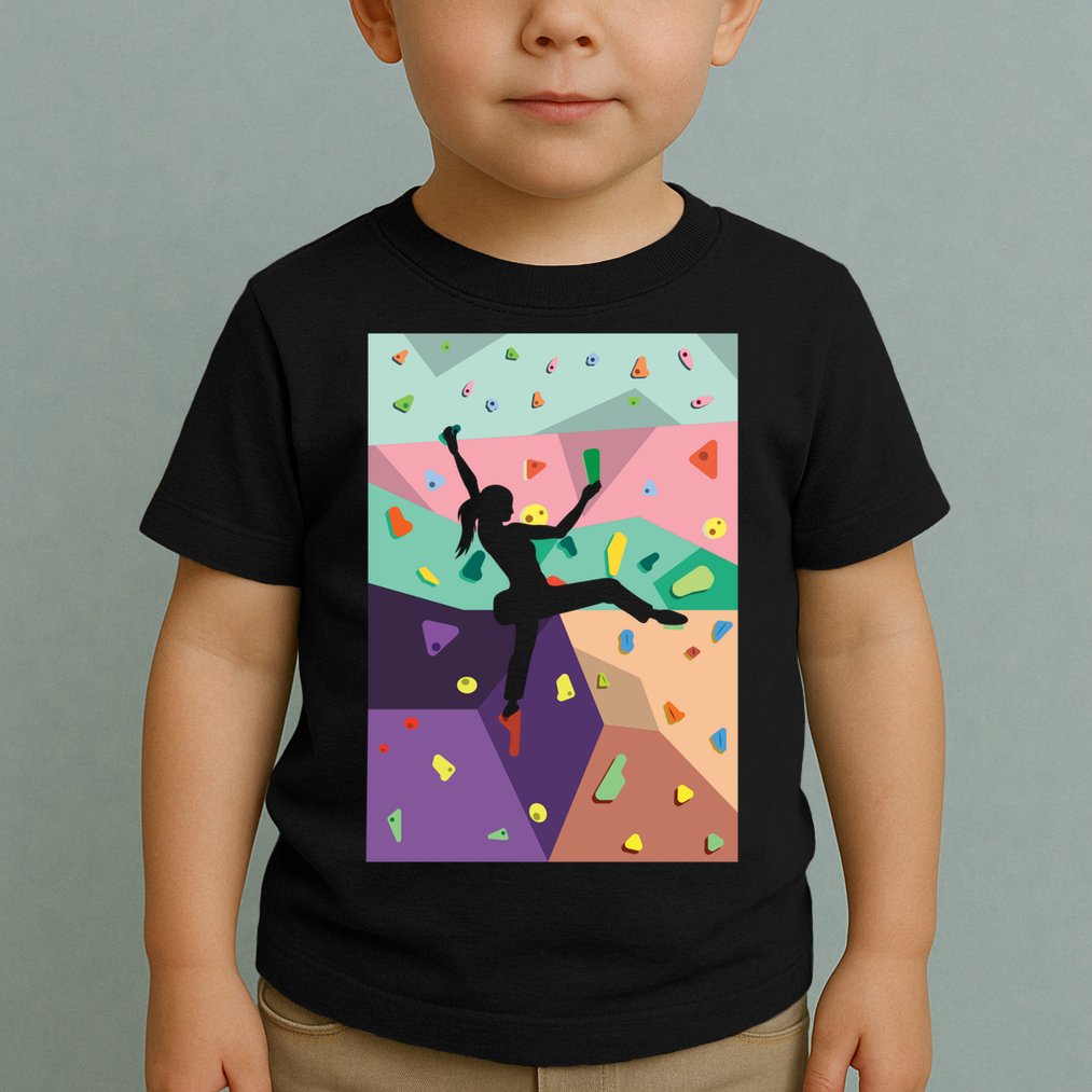 Wall Climbing Indoor Rock Climbers Action Sports Alpinism Gift Toddler T-Shirt
