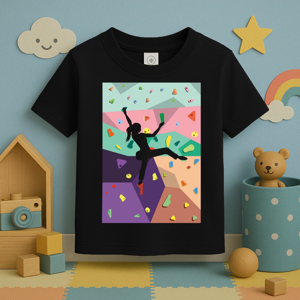 Wall Climbing Indoor Rock Climbers Action Sports Alpinism Gift Toddler T-Shirt