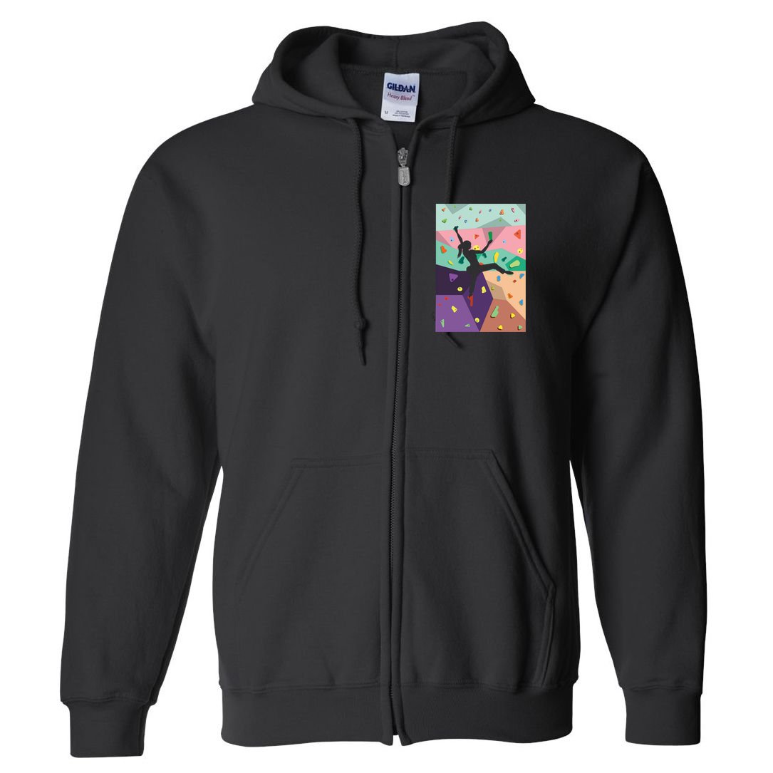 Wall Climbing Indoor Rock Climbers Action Sports Alpinism Gift Full Zip Hoodie